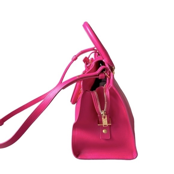 Yves Saint Laurent Monogram Small Cabas Chyc Tote in Fuchsia Pink - Picture 3 of 10